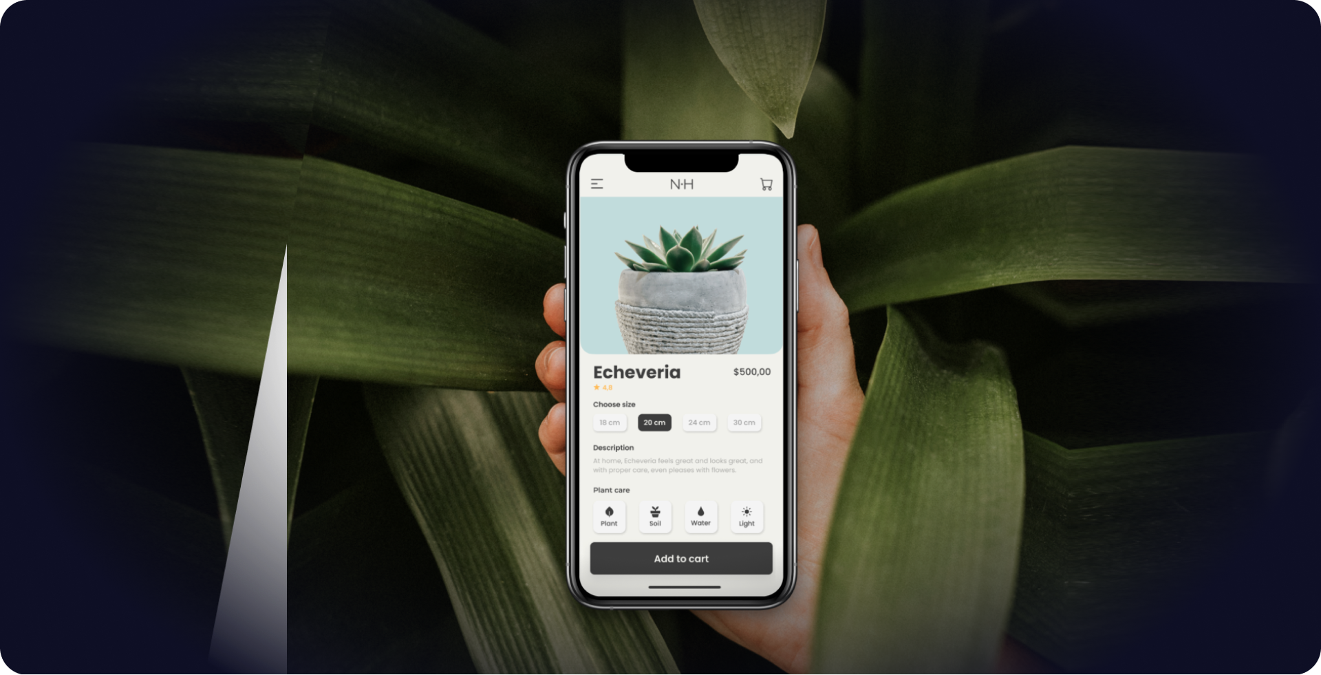 Banner showing a person holding a mobile phone with the Nu Habita app